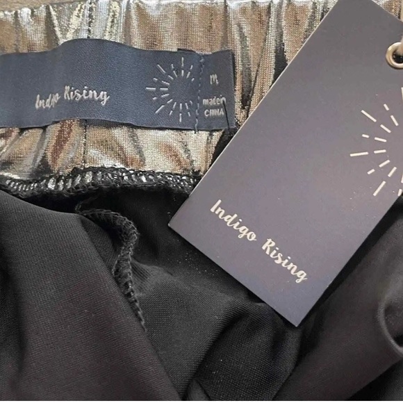 NEW Indigo Rising Metallic Silver Party Casual Former Pants Size Boot Cut M - Picture 6 of 7